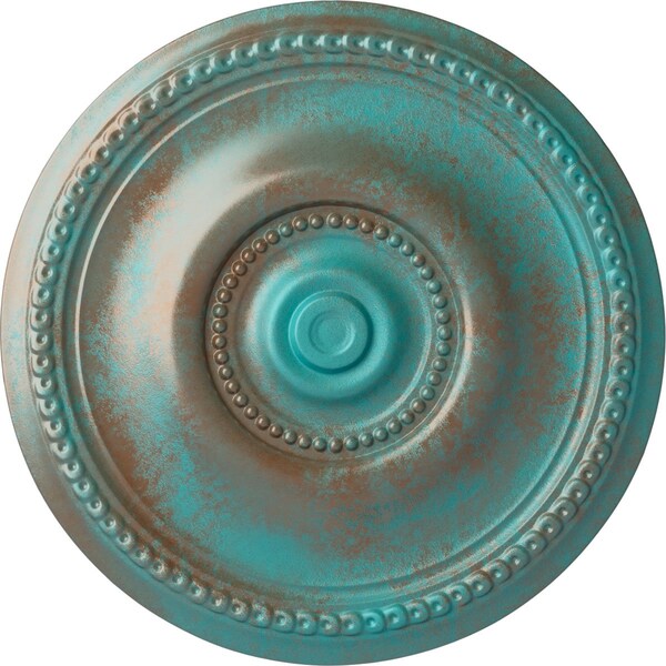 Ekena Millwork Raynor Ceiling Medallion (Fits Canopies up to 6"), 20 5/8"OD x 1 3/8"P, Copper Green Patina CM20BECGS - main
